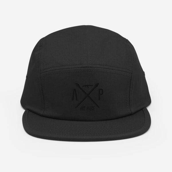 Black on black embroidered 5 panel ArtPiece hat